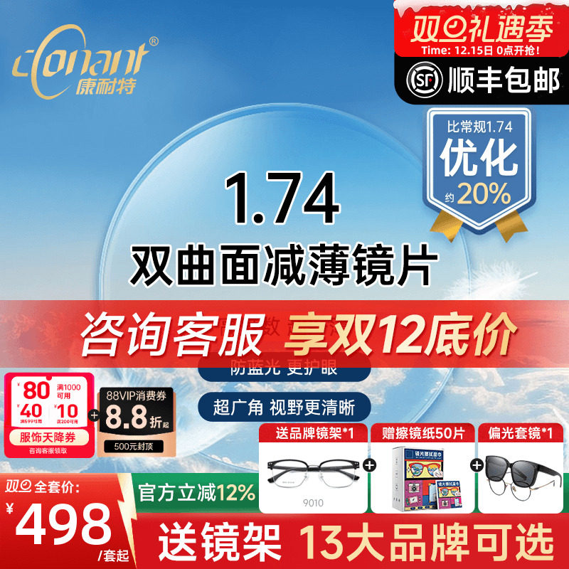 康耐特FIX双曲面减薄镜片防蓝光