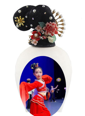 北京颂星辰艺术女童汉唐古典赞九州舞蹈演出头饰惊鸿水袖舞蹈头饰