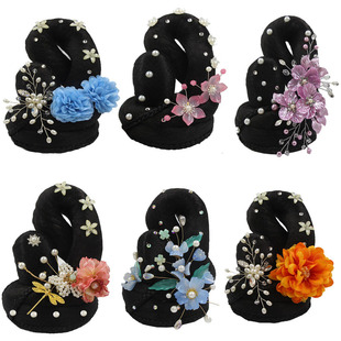 古典舞发饰中国风舞蹈表演头饰发夹古装演出发包女孩假发配饰发髻