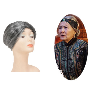 古装古代老人老太太老婆子老夫人花白假发奶奶刘姥姥整顶白色头套