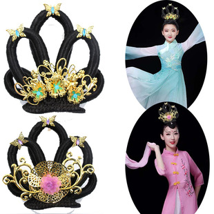 丽人行舞蹈头饰杜甫舞剧古典舞头饰汉服古装影视演出假发表演头饰