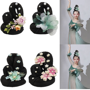 古典舞成人儿童演出头饰民族汉服头饰飞天舞蹈发饰古风假发道具