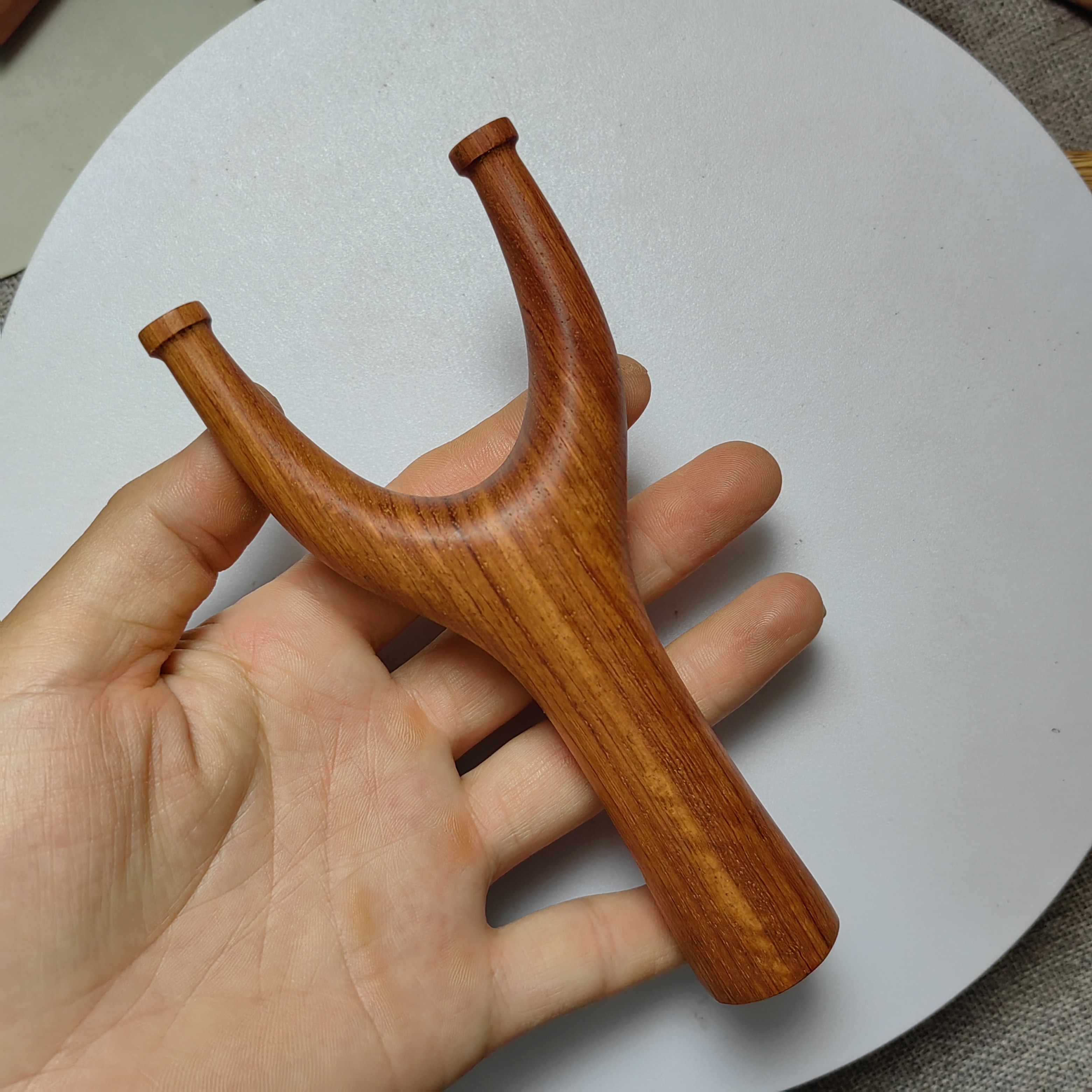 赞比亚血檀木弹弓扁皮筋专用纯手工制作非洲小叶紫檀传统怀旧玩具