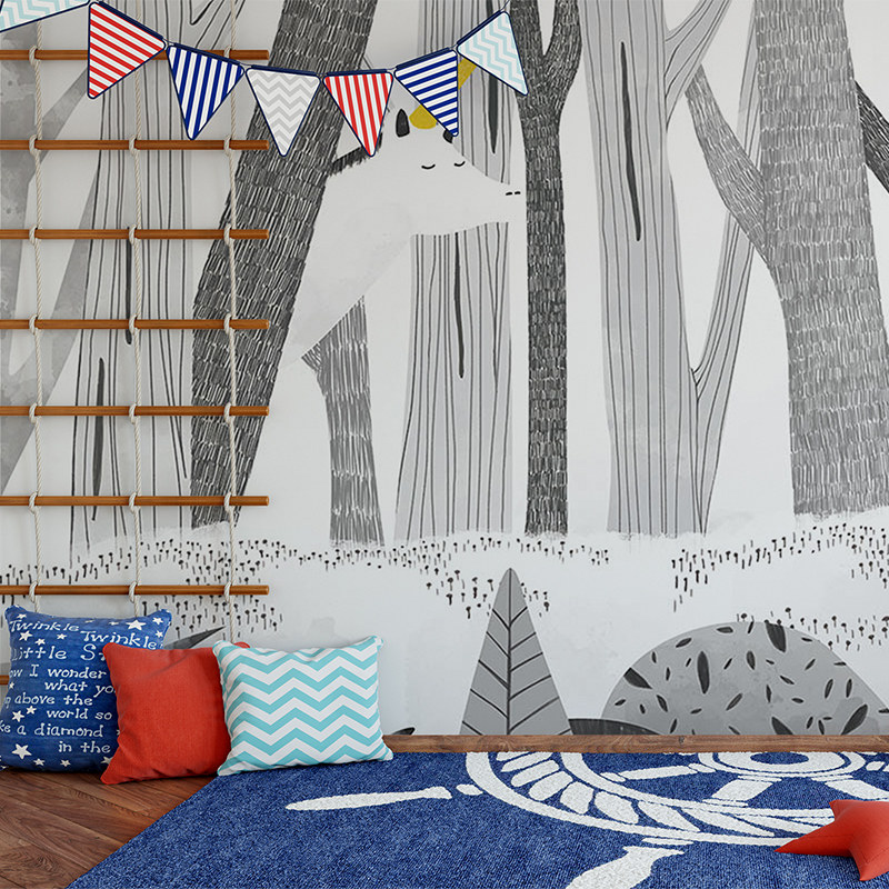 北歐卡通手繪獨角獸電視背景牆壁紙簡約客廳沙發牆紙無縫牆布壁布在類目 家裝主材, 牆紙, 定製壁畫中 - 來自Buy2taobao.com提供專業的淘寶代購服務