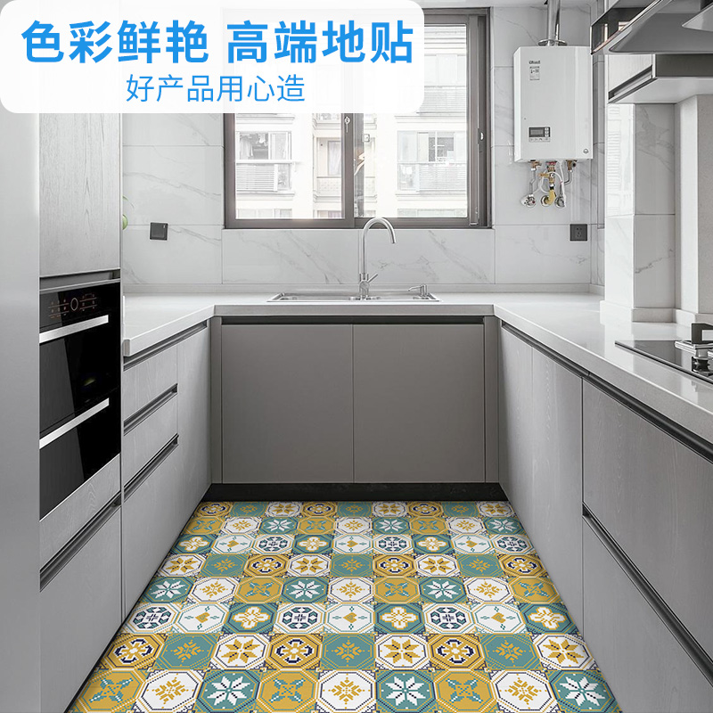 厨房地面瓷砖贴纸装饰防水防滑卫生间浴室地板贴耐磨自粘卧室地贴|ruв категории Домашний быт, наклейки, 地贴 - от Buy2taobao.com для оказания профессиональной услуги покупки агента Taobao