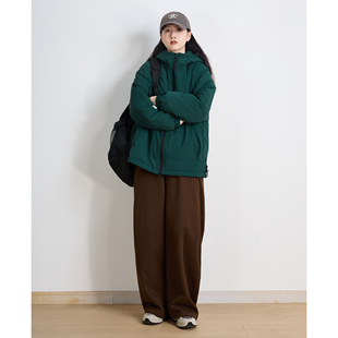 简约中性风立领短款棉服男女学生宽松廓形加厚棉衣冬季防泼水外套