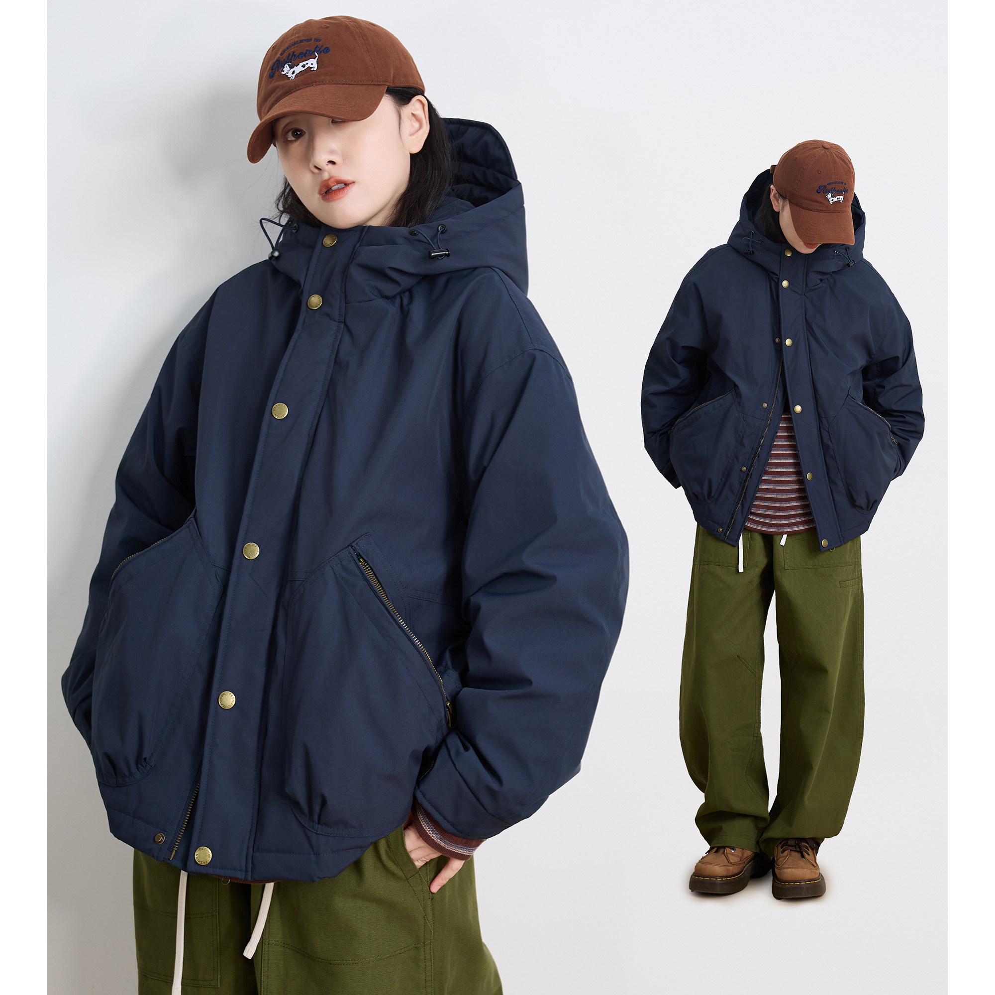 冬季复古工装连帽90白鸭羽绒服男女宽松户外大口袋加厚保暖外套潮,女装/女士精品,羽绒服,淘宝优惠券,粉丝福利购,淘宝优惠卷