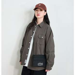 春秋新款日系复古工装衬衫男女学生情侣宽松长袖纯棉休闲衬衣外套
