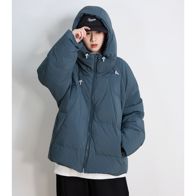 韩版宽松连帽短款羽绒服女潮牌