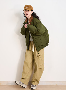 冬季工装短款加厚白鸭绒羽绒服女