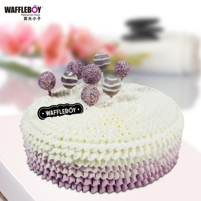 窝夫小子蓝莓芝士乳酪慕斯乳脂奶油手工生日蛋糕仅限北京同城配送