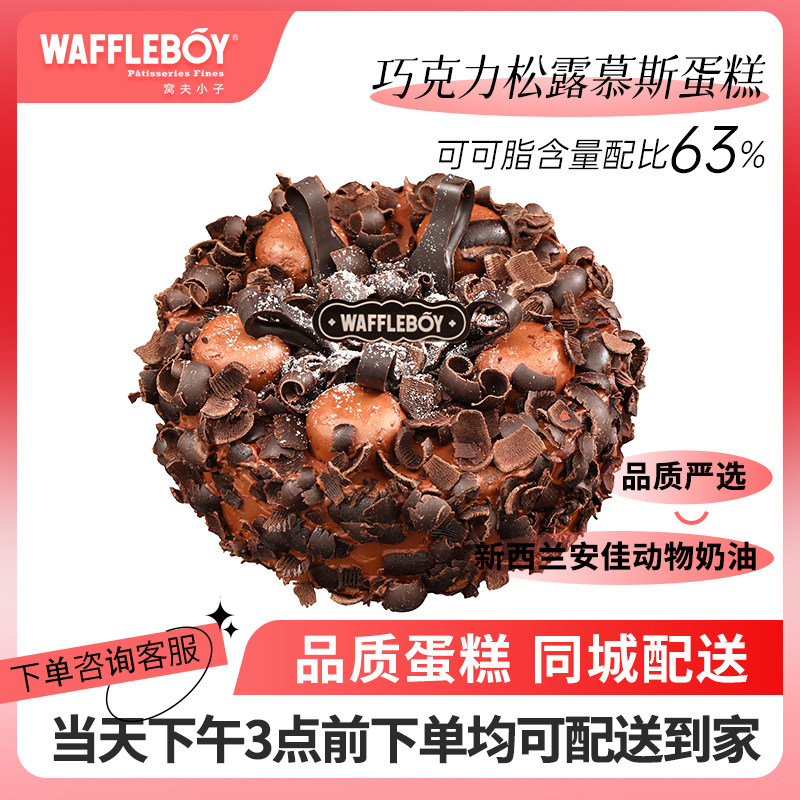 窝夫小子德式巧克力松露生日蛋糕动物奶油慕斯同城配送北京上海