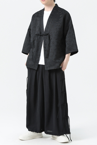 新中式风夏季开衫汉服休闲套装男 上衣M152 P60 裤M161 P50图片