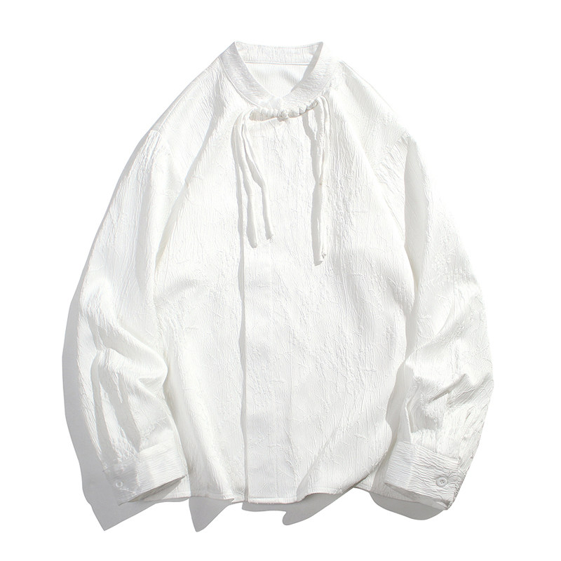 秋装新中式潮风潮流苏盘扣唐装宽松长袖衬衫男女外套C516P65，男装衬衫，钱塘788(原4013)