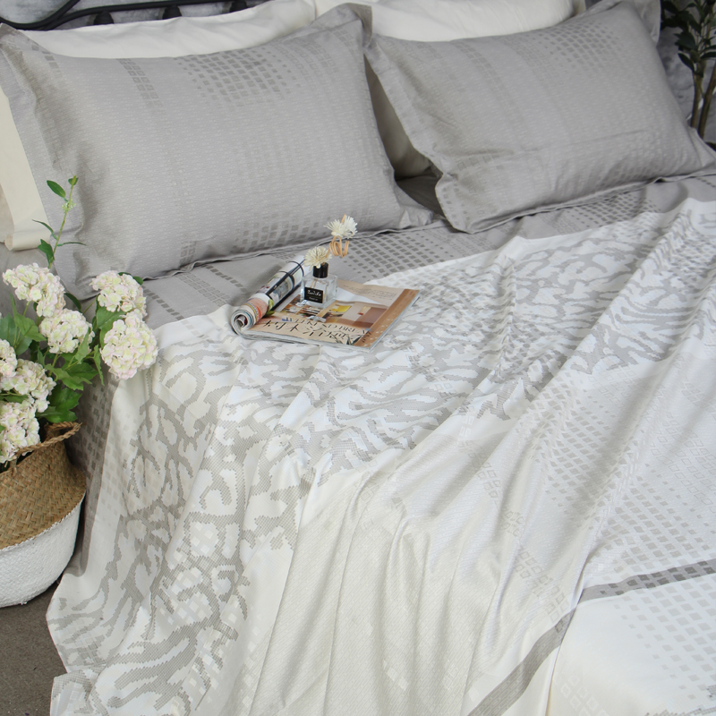 稀有好货~大牌尾单天丝棉床单被套天丝纯棉混纺印花提花工艺套件