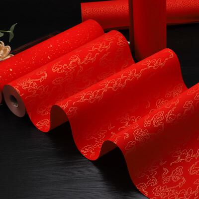 加厚蜡染万年红洒金宣纸