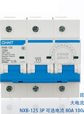正泰昆仑NXB-125 3P125a100a80a大电流断路器DZ158升级版空气开关
