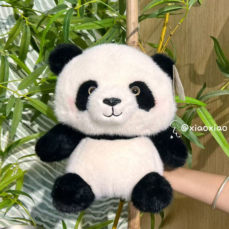 正版天使小小坐款花花颗粒熊猫七仔公仔毛绒玩具玩偶儿童生日礼物