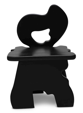 璞风大师设计整装简约现代椅全橡木黑色休闲椅展厅个性爱心椅