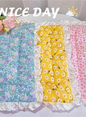 手工花边春夏季狗窝碎花猫咪垫子清新猫窝笼子垫子少女心宠物床