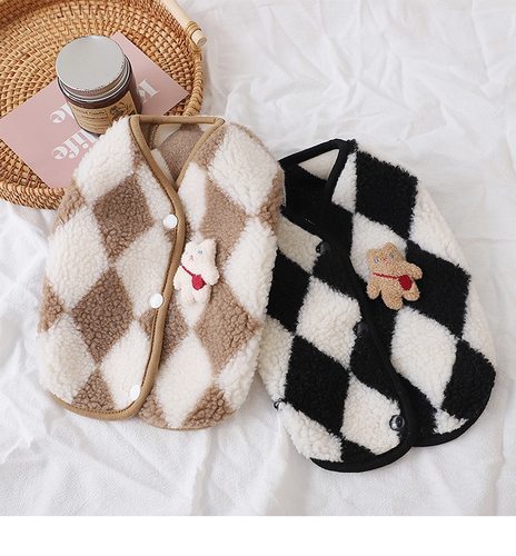 宠物背心羊羔绒保暖猫咪马甲背