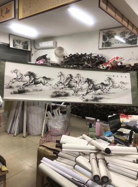 八马走兽客厅办公室装饰风水画
