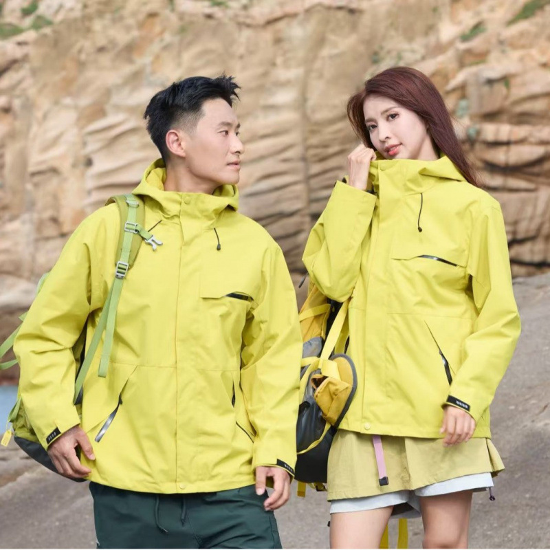 男女同款冲锋衣女三合一冲锋衣男外套防风防水保暖登山服加厚棉服