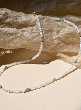 白蝶贝锆石点缀高级感轻奢项链女