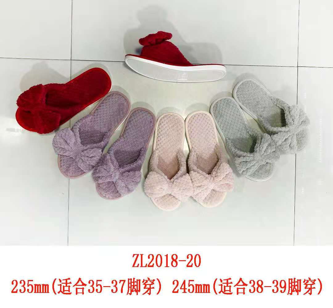 保暖秋冬天防滑红色毛绒拖鞋