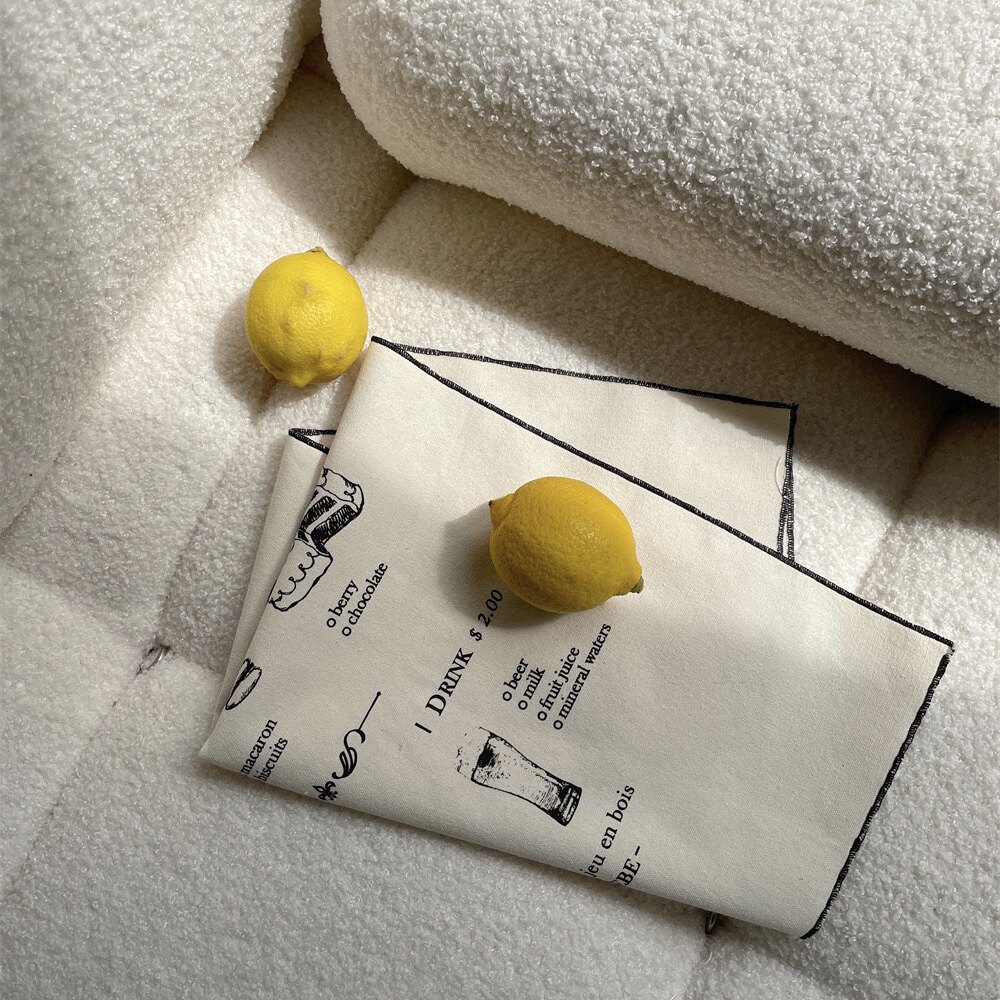 INS 스타일 커피 숍 사소한 부르주아지 배경 천 간단한 벽걸이 천 빵 커피 사진 소품 냅킨 장식 천