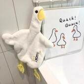 ins可爱鸭鸭擦手巾挂式 可爱厨房吸水毛巾家用加厚双层鸭子擦手布