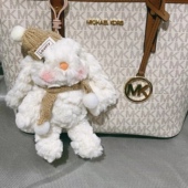 长耳邦尼兔毛绒挂件戴围巾垂耳兔包包挂饰钥匙扣挂扣圣诞新年礼物