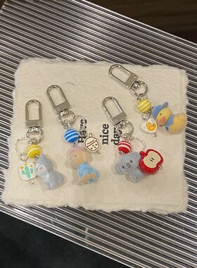 模拟q版小动物挂件钥匙扣植绒