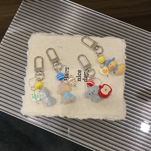 模拟q版小动物挂件钥匙扣植绒