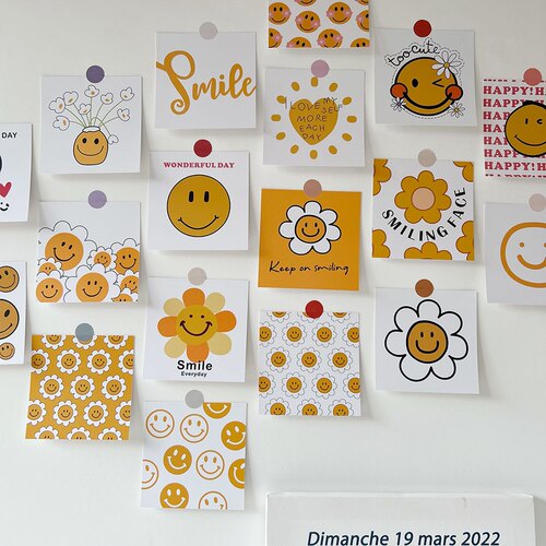 卡片笑脸太阳花正能量励志