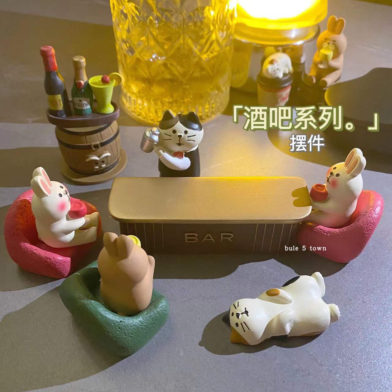 日式摆件酒吧系列迷你小动物