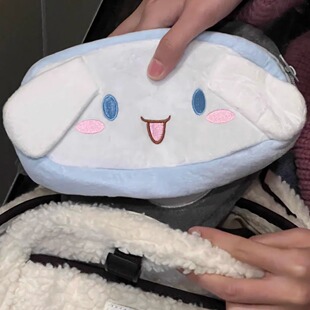 ins可爱大容量笔袋库洛米玉桂狗美乐蒂毛绒日系女孩文具盒化妆包