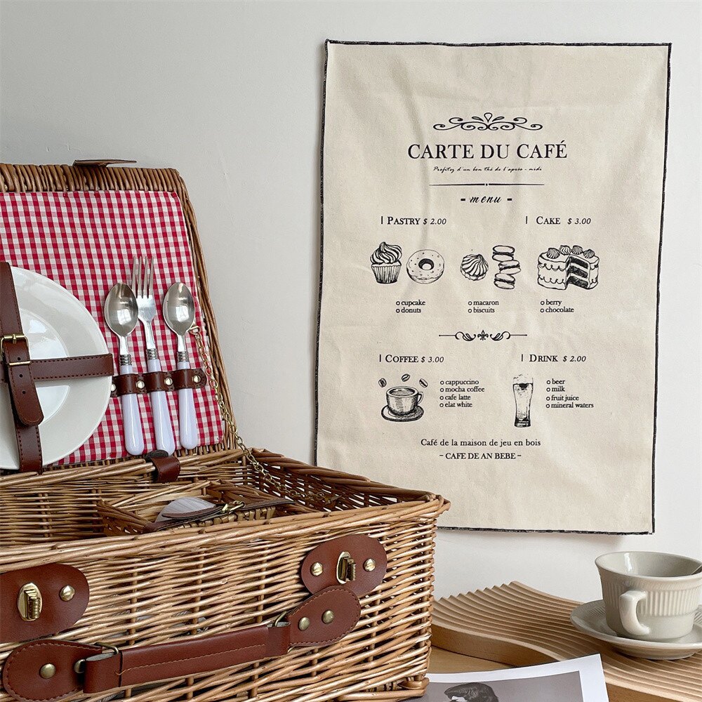 INS 스타일 커피 숍 사소한 부르주아지 배경 천 간단한 벽걸이 천 빵 커피 사진 소품 냅킨 장식 천