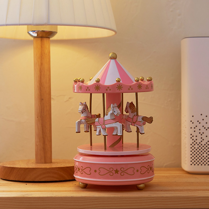 생일 케이크 회전목마 케이크 장식 장식품 뮤직 박스 기능 생일 선물 소녀 뮤직 박스