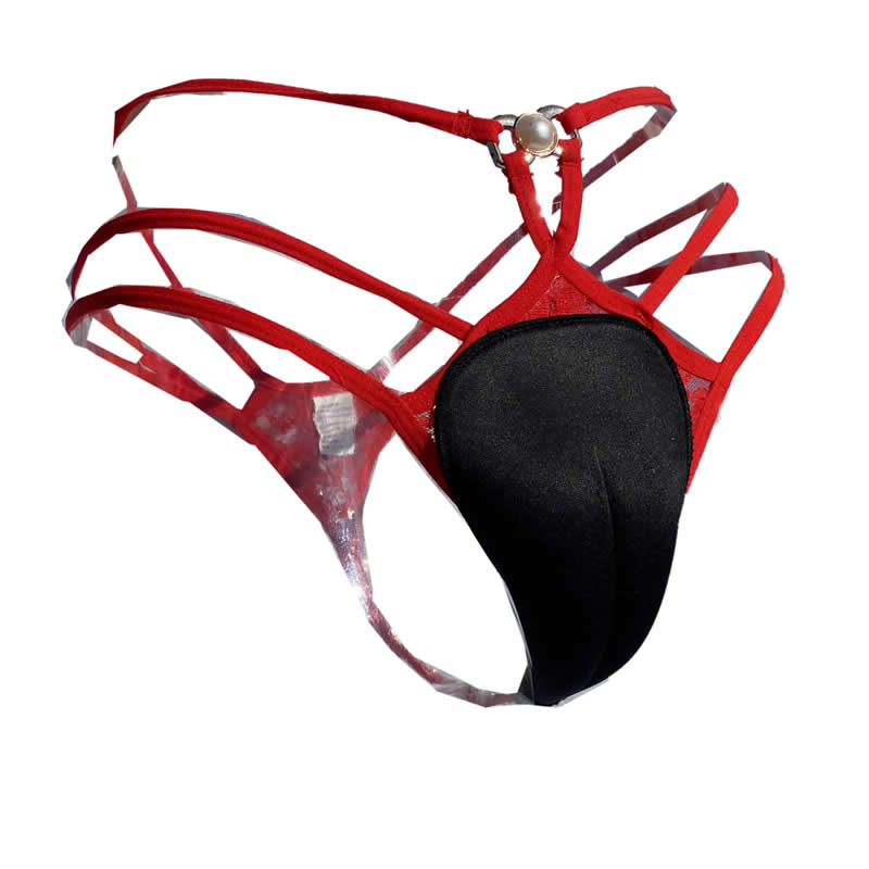 苾美珍珠款性感蕾丝透视内裤