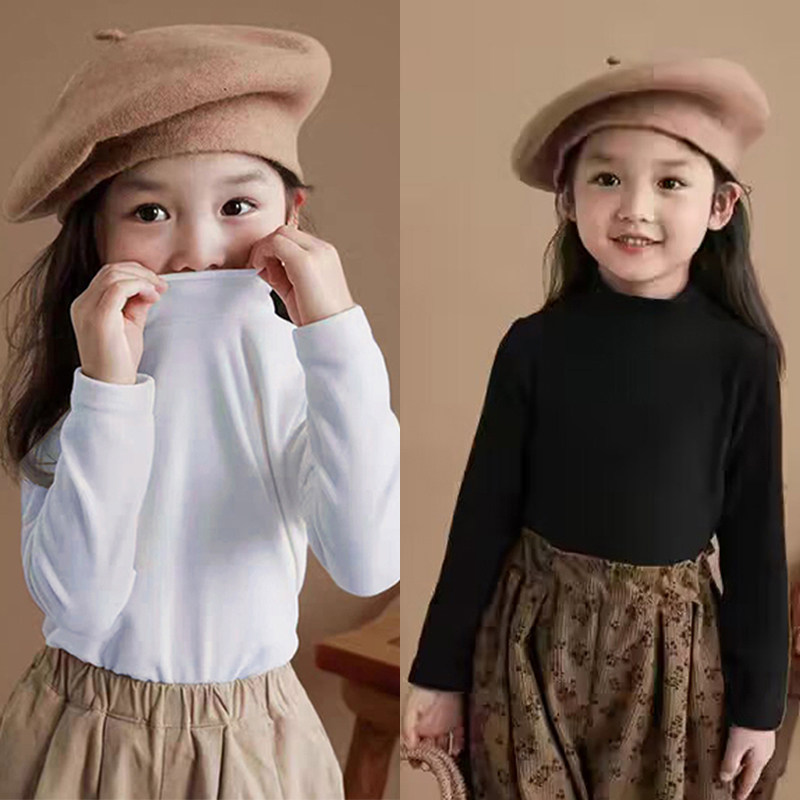 女童半高领打底衫纯棉白色薄款长袖t恤男 儿童春秋内搭中领保暖衣,童装/婴儿装/亲子装,保暖上装,淘宝优惠券,粉丝福利购,淘宝优惠卷