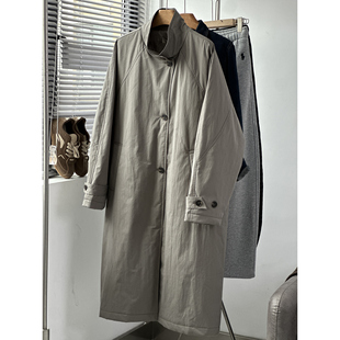 过膝保暖宽松外套潮 薄棉风衣长款 MOCHADAN高端轻奢女装 欧货秋冬季