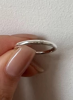s925通体纯银可爱笑脸戒指女