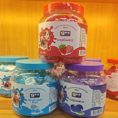 俄罗斯风味水果味牛奶片草莓蓝莓