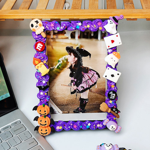 万圣节主题diy手工奶油胶相框