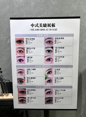 美睫店专用中式美睫展示板海报眼型图（本品为一张图纸 不是KT板