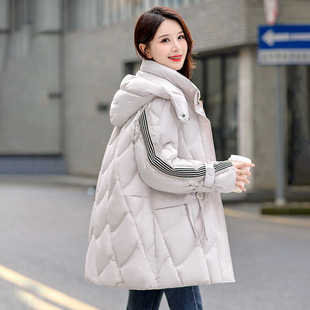 2024年冬季中长款减龄高级感韩版小个子时尚女士宽松加厚棉衣外套