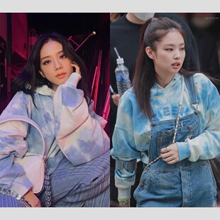 现货秒发 nieeh扎染戴帽卫衣 Jenni同款