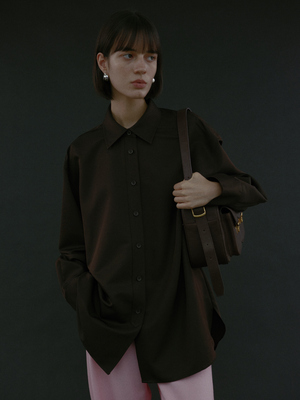 ethos宽松羊毛衬衣现货