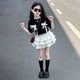 新款 女童蝴蝶短袖 T恤2025夏季 酷飒风潮搭中大童蛋糕蓬蓬半身套裙